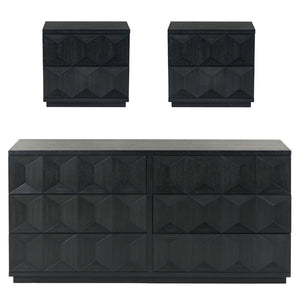 Safavieh DEZIREE 6-Drawer Dresser - Elegant Storage Solution for Modern & Classic Interiors, Timeless Design Black SFV7244B
