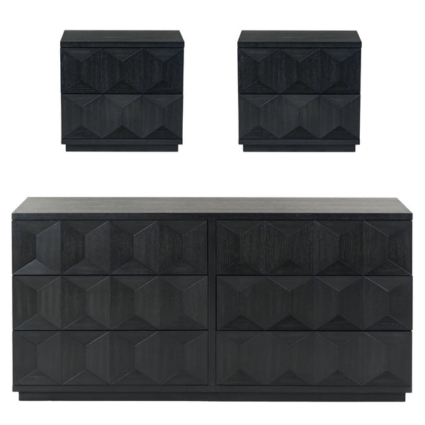 Safavieh DEZIREE 6-Drawer Dresser - Elegant Storage Solution for Modern & Classic Interiors, Timeless Design Black SFV7244B