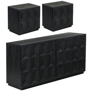 Safavieh Deziree Wood 6 Drawer Dresser - Elegant Storage Solution With Rustic Charm For Modern Spaces Black 8% Metal,7% Cork Veneer,40% Manufactured Wood,23% Plywood,22% Wood Sfv7244b