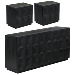 Safavieh DEZIREE 6-Drawer Dresser - Elegant Storage Solution for Modern & Classic Interiors, Timeless Design Black SFV7244B