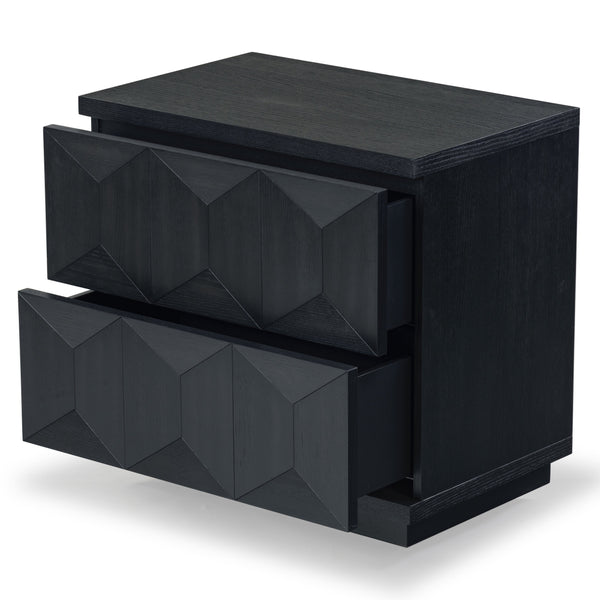 Safavieh Deziree Wood 2 Drawer Nightstand - Stylish & Functional Storage Solution For Any Bedroom Decor Black 5% Metal,5% Cork Veneer,20% Manufactured Wood,30% Plywood,40% Wood Sfv7243b