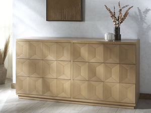Safavieh DEZIREE 6-Drawer Dresser - Elegant Storage Solution for Modern & Classic Interiors, Timeless Design Natural SFV7244A