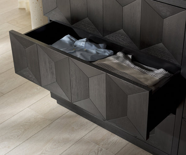 Safavieh Deziree Wood 6 Drawer Dresser - Elegant Storage Solution With Rustic Charm For Modern Spaces Black 8% Metal,7% Cork Veneer,40% Manufactured Wood,23% Plywood,22% Wood Sfv7244b