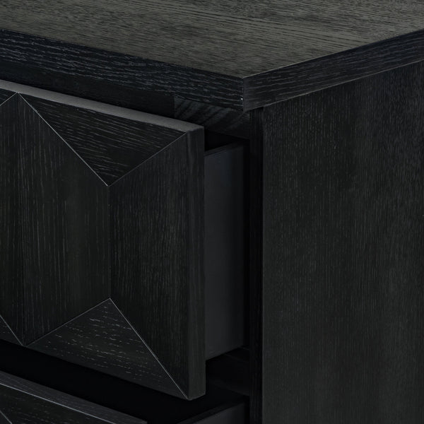 Safavieh Deziree Wood 6 Drawer Dresser - Elegant Storage Solution With Rustic Charm For Modern Spaces Black 8% Metal,7% Cork Veneer,40% Manufactured Wood,23% Plywood,22% Wood Sfv7244b