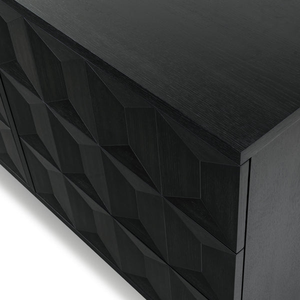 Safavieh Deziree Wood 6 Drawer Dresser - Elegant Storage Solution With Rustic Charm For Modern Spaces Black 8% Metal,7% Cork Veneer,40% Manufactured Wood,23% Plywood,22% Wood Sfv7244b