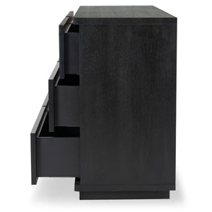 Safavieh Deziree Wood 6 Drawer Dresser - Elegant Storage Solution With Rustic Charm For Modern Spaces Black 8% Metal,7% Cork Veneer,40% Manufactured Wood,23% Plywood,22% Wood Sfv7244b