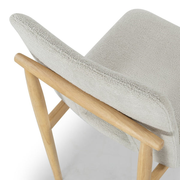 Safavieh Benjy Wood And Boucle Dining Chair - Stylish Craftsmanship For A Chic And Inviting Dining Space Beige ,Natural 3% Metal,16% Plywood,50% Wood,16% Fabric,15% Foam Sfv7245a-set2