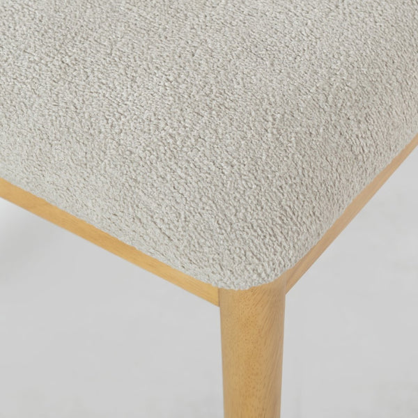 Safavieh Benjy Wood And Boucle Dining Chair - Stylish Craftsmanship For A Chic And Inviting Dining Space Beige ,Natural 3% Metal,16% Plywood,50% Wood,16% Fabric,15% Foam Sfv7245a-set2