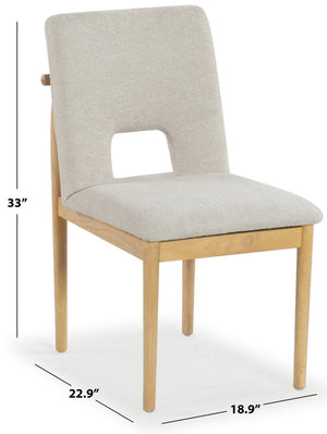 Safavieh Benjy Wood And Boucle Dining Chair - Stylish Craftsmanship For A Chic And Inviting Dining Space Beige ,Natural 3% Metal,16% Plywood,50% Wood,16% Fabric,15% Foam Sfv7245a-set2