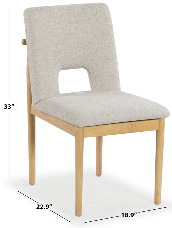 Safavieh Benjy Wood And Boucle Dining Chair - Stylish Craftsmanship For A Chic And Inviting Dining Space Beige ,Natural 3% Metal,16% Plywood,50% Wood,16% Fabric,15% Foam Sfv7245a-set2