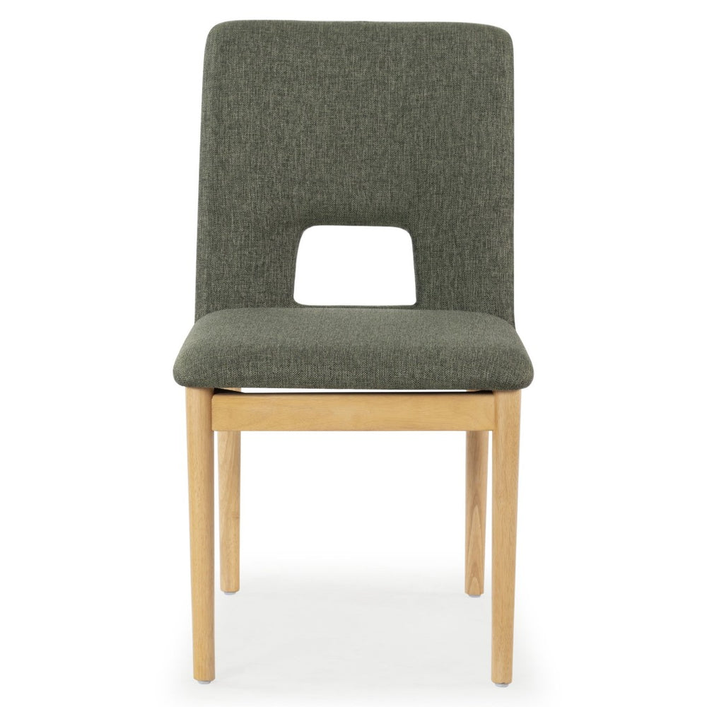 Safavieh BENJY Wood and Bouclé Dining Chair - Elegant Comfort for Modern and Traditional Dining Spaces Green / Natural SFV7245B-SET2