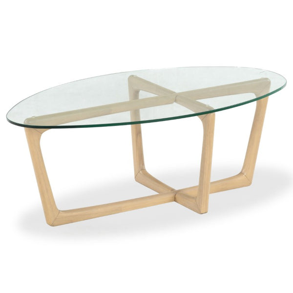 Safavieh Timberley Tempered Glass and Wood Coffee Table for Modern Living Room Decor SFV7247A