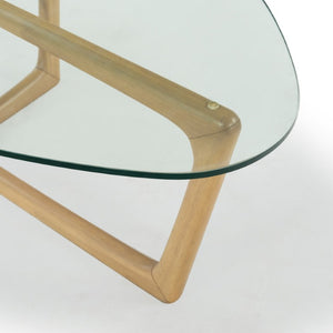 Safavieh Timberley Tempered Glass and Wood Coffee Table for Modern Living Room Decor SFV7247A