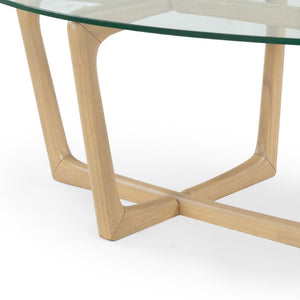 Safavieh Timberley Tempered Glass and Wood Coffee Table for Modern Living Room Decor SFV7247A