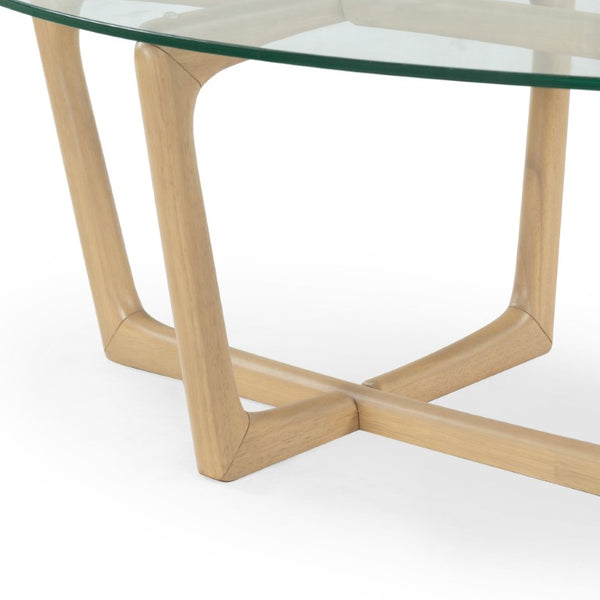 Safavieh Timberley Tempered Glass and Wood Coffee Table for Modern Living Room Decor SFV7247A