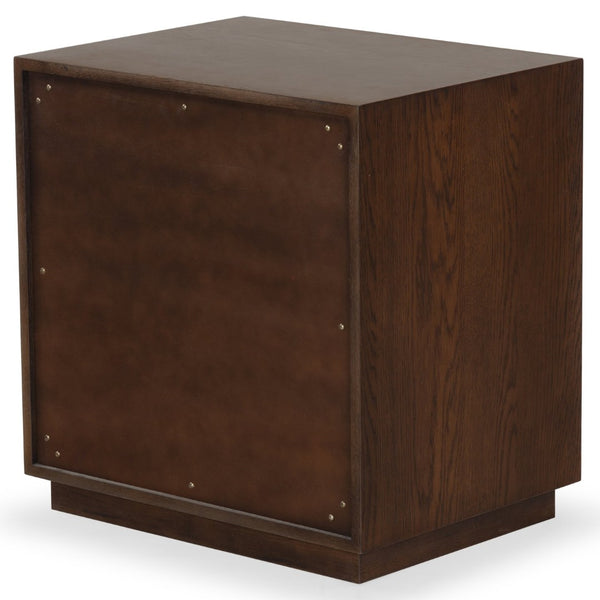 Safavieh RIABELLE Wood 2-Drawer Nightstand - Modern Storage Solution for Bedroom or Living Area Elegance Walnut SFV7248A
