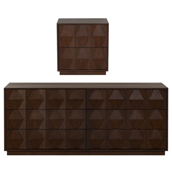 Safavieh RIABELLE 6-Drawer Dresser - Modern Storage Solution for Stylish Bedroom Organization and Elegance Walnut SFV7249A