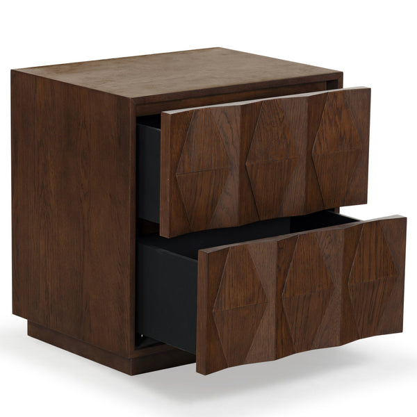 Safavieh Riabelle Wood 2 Drawer Nightstand – Elegant Rubberwood Design With Ample Storage For Your Bedroom Walnut 7% Metal,9% Cork Veneer,40% Manufactured Wood,22% Plywood,22% Wood Sfv7248a