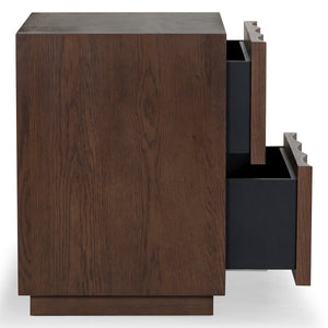 Safavieh Riabelle Wood 2 Drawer Nightstand – Elegant Rubberwood Design With Ample Storage For Your Bedroom Walnut 7% Metal,9% Cork Veneer,40% Manufactured Wood,22% Plywood,22% Wood Sfv7248a