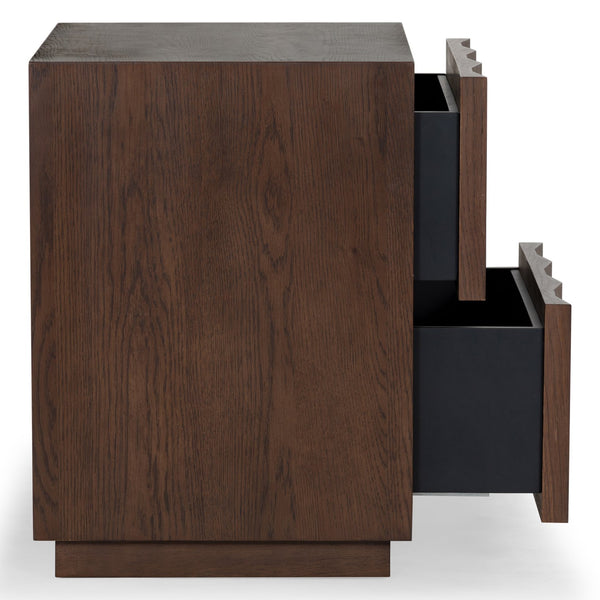 Safavieh Riabelle Wood 2 Drawer Nightstand – Elegant Rubberwood Design With Ample Storage For Your Bedroom Walnut 7% Metal,9% Cork Veneer,40% Manufactured Wood,22% Plywood,22% Wood Sfv7248a