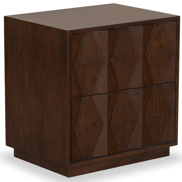 Safavieh Riabelle Wood 2 Drawer Nightstand – Elegant Rubberwood Design With Ample Storage For Your Bedroom Walnut 7% Metal,9% Cork Veneer,40% Manufactured Wood,22% Plywood,22% Wood Sfv7248a