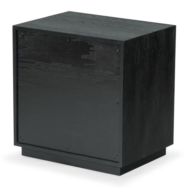 Safavieh RIABELLE Wood 2-Drawer Nightstand - Modern Storage Solution for Bedroom or Living Area Elegance Black SFV7248B