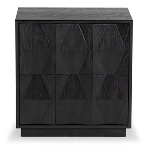 Safavieh Riabelle Wood 2 Drawer Nightstand – Elegant Rubberwood Design With Ample Storage For Your Bedroom Black 7% Metal,9% Cork Veneer,40% Manufactured Wood,22% Plywood,22% Wood Sfv7248b