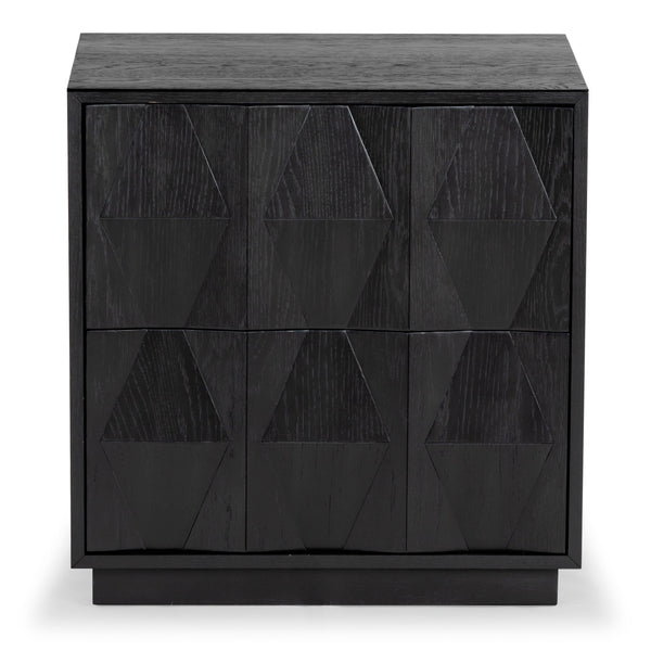 Safavieh Riabelle Wood 2 Drawer Nightstand – Elegant Rubberwood Design With Ample Storage For Your Bedroom Black 7% Metal,9% Cork Veneer,40% Manufactured Wood,22% Plywood,22% Wood Sfv7248b