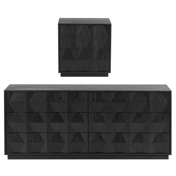 Safavieh Riabelle Wood 6 Drawer Dresser - Elegant Storage Solution With Contemporary Design For Your Home Black 8% Metal,9% Cork Veneer,45% Manufactured Wood,24% Plywood,14% Wood Sfv7249b