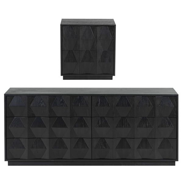 Safavieh RIABELLE 6-Drawer Dresser - Modern Storage Solution for Stylish Bedroom Organization and Elegance Black SFV7249B
