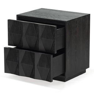 Safavieh Riabelle Wood 2 Drawer Nightstand – Elegant Rubberwood Design With Ample Storage For Your Bedroom Black 7% Metal,9% Cork Veneer,40% Manufactured Wood,22% Plywood,22% Wood Sfv7248b