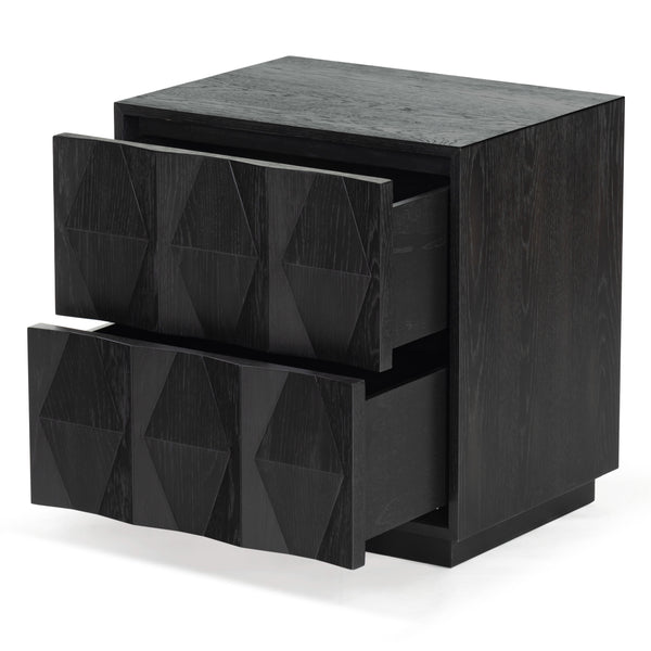 Safavieh Riabelle Wood 2 Drawer Nightstand – Elegant Rubberwood Design With Ample Storage For Your Bedroom Black 7% Metal,9% Cork Veneer,40% Manufactured Wood,22% Plywood,22% Wood Sfv7248b