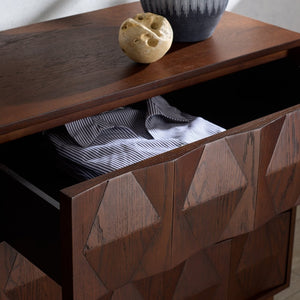 Safavieh RIABELLE 6-Drawer Dresser - Modern Storage Solution for Stylish Bedroom Organization and Elegance Walnut SFV7249A
