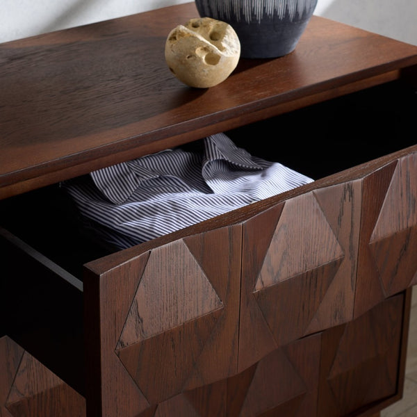 Safavieh RIABELLE 6-Drawer Dresser - Modern Storage Solution for Stylish Bedroom Organization and Elegance Walnut SFV7249A