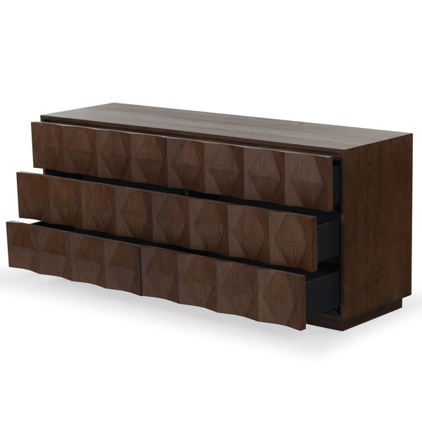 Safavieh Riabelle Wood 6 Drawer Dresser - Elegant Storage Solution With Contemporary Design For Your Home Walnut 8% Metal,9% Cork Veneer,45% Manufactured Wood,24% Plywood,14% Wood Sfv7249a
