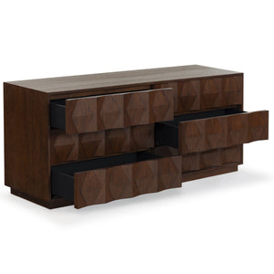 Safavieh Riabelle Wood 6 Drawer Dresser - Elegant Storage Solution With Contemporary Design For Your Home Walnut 8% Metal,9% Cork Veneer,45% Manufactured Wood,24% Plywood,14% Wood Sfv7249a