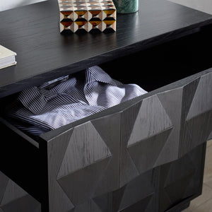 Safavieh RIABELLE 6-Drawer Dresser - Modern Storage Solution for Stylish Bedroom Organization and Elegance Black SFV7249B