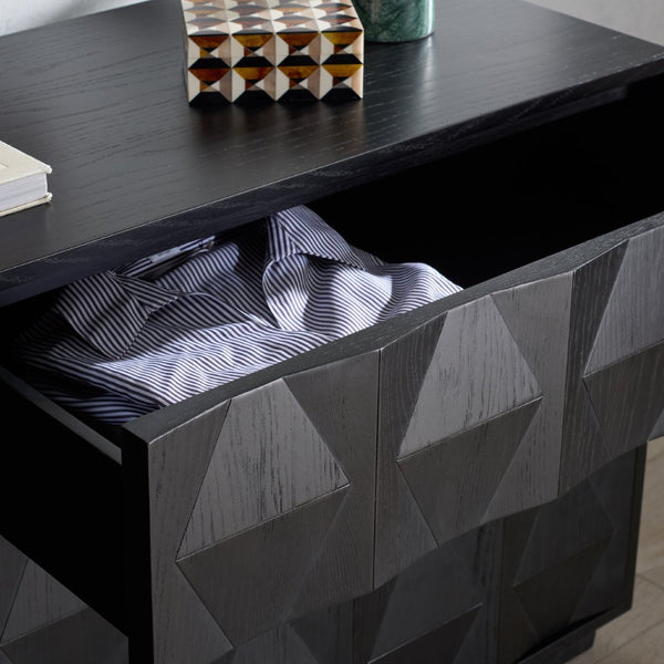 Safavieh RIABELLE 6-Drawer Dresser - Modern Storage Solution for Stylish Bedroom Organization and Elegance Black SFV7249B
