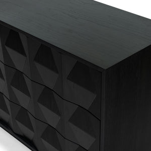 Safavieh Riabelle Wood 6 Drawer Dresser - Elegant Storage Solution With Contemporary Design For Your Home Black 8% Metal,9% Cork Veneer,45% Manufactured Wood,24% Plywood,14% Wood Sfv7249b