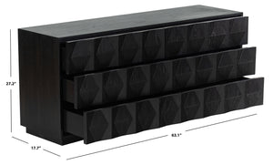 Safavieh Riabelle Wood 6 Drawer Dresser - Elegant Storage Solution With Contemporary Design For Your Home Black 8% Metal,9% Cork Veneer,45% Manufactured Wood,24% Plywood,14% Wood Sfv7249b