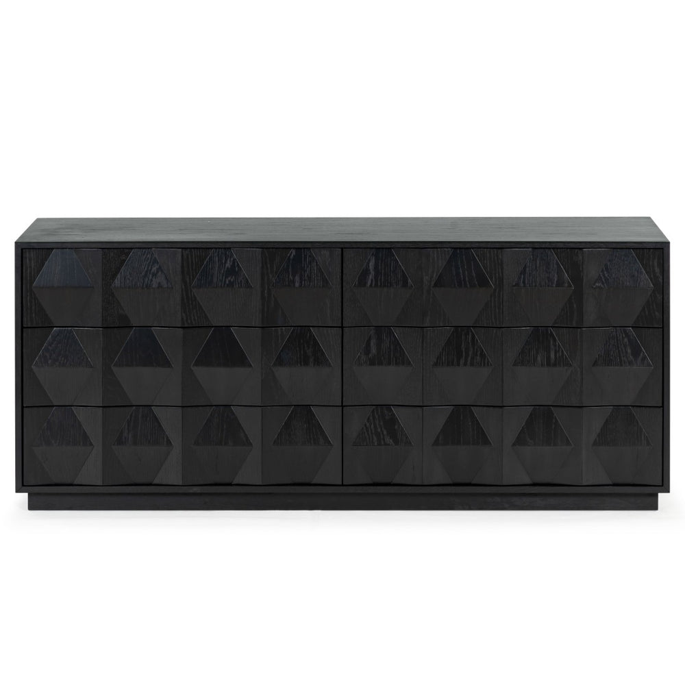 Safavieh RIABELLE 6-Drawer Dresser - Modern Storage Solution for Stylish Bedroom Organization and Elegance Black SFV7249B