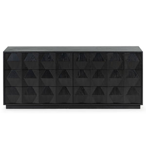 Safavieh Riabelle Wood 6 Drawer Dresser - Elegant Storage Solution With Contemporary Design For Your Home Black 8% Metal,9% Cork Veneer,45% Manufactured Wood,24% Plywood,14% Wood Sfv7249b