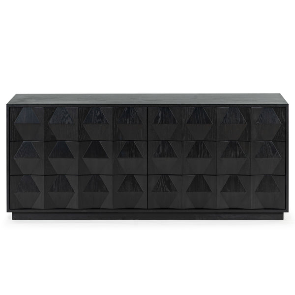 Safavieh Riabelle Wood 6 Drawer Dresser - Elegant Storage Solution With Contemporary Design For Your Home Black 8% Metal,9% Cork Veneer,45% Manufactured Wood,24% Plywood,14% Wood Sfv7249b