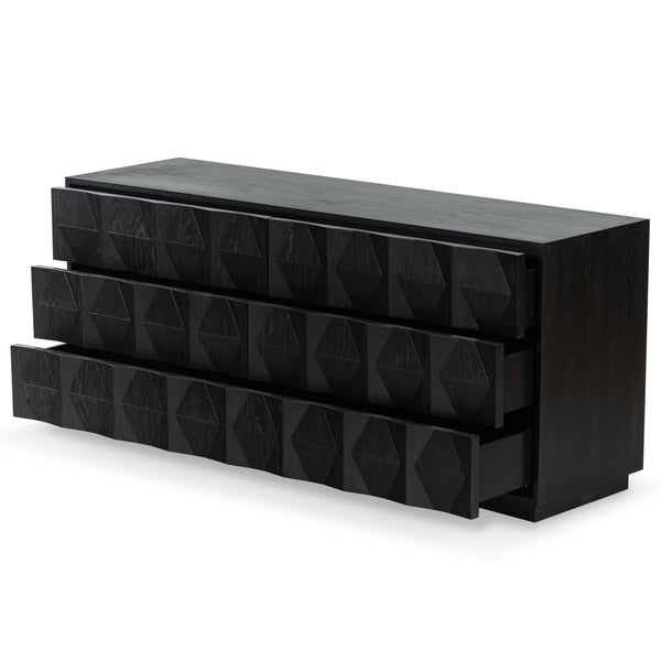 Safavieh Riabelle Wood 6 Drawer Dresser - Elegant Storage Solution With Contemporary Design For Your Home Black 8% Metal,9% Cork Veneer,45% Manufactured Wood,24% Plywood,14% Wood Sfv7249b