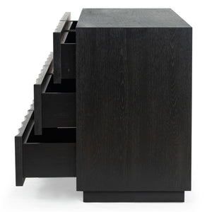 Safavieh Riabelle Wood 6 Drawer Dresser - Elegant Storage Solution With Contemporary Design For Your Home Black 8% Metal,9% Cork Veneer,45% Manufactured Wood,24% Plywood,14% Wood Sfv7249b