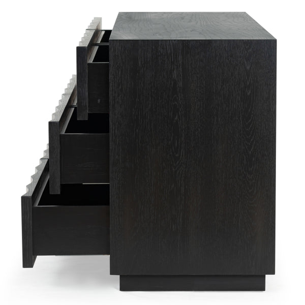 Safavieh Riabelle Wood 6 Drawer Dresser - Elegant Storage Solution With Contemporary Design For Your Home Black 8% Metal,9% Cork Veneer,45% Manufactured Wood,24% Plywood,14% Wood Sfv7249b