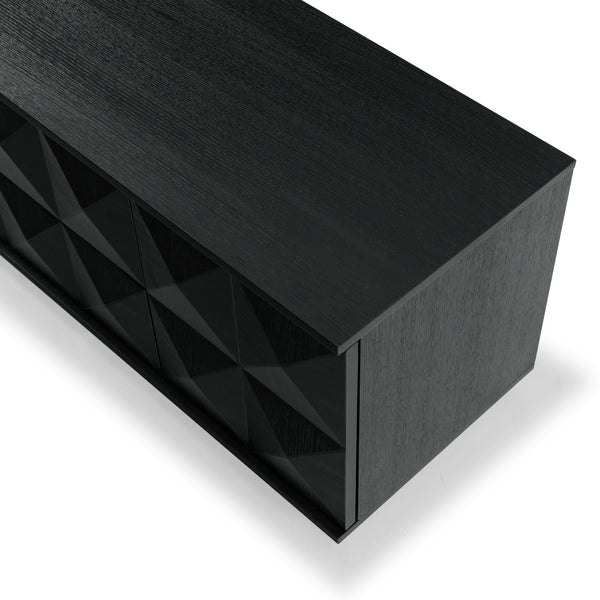 Safavieh Patty 4-door Wood Media Stand - Stylish And Durable Storage Solution For Your Entertainment Setup Black 5% Metal,8% Cork Veneer,40% Manufactured Wood,11% Plywood,36% Wood Sfv7251a