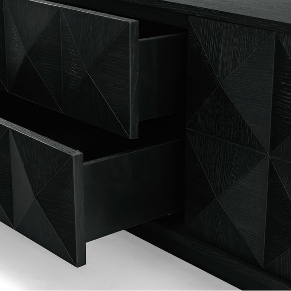 Safavieh Patty 4-door Wood Media Stand - Stylish And Durable Storage Solution For Your Entertainment Setup Black 5% Metal,8% Cork Veneer,40% Manufactured Wood,11% Plywood,36% Wood Sfv7251a