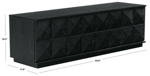 Safavieh Patty 4-door Wood Media Stand - Stylish And Durable Storage Solution For Your Entertainment Setup Black 5% Metal,8% Cork Veneer,40% Manufactured Wood,11% Plywood,36% Wood Sfv7251a