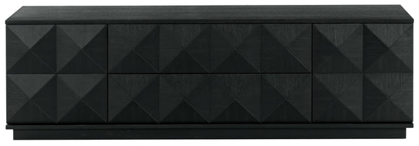 Safavieh Patty 4-door Wood Media Stand - Stylish And Durable Storage Solution For Your Entertainment Setup Black 5% Metal,8% Cork Veneer,40% Manufactured Wood,11% Plywood,36% Wood Sfv7251a